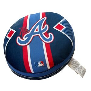 MLB Atlanta Braves Squish Me Plush Decorative Round Pillow Blue Red White NEW